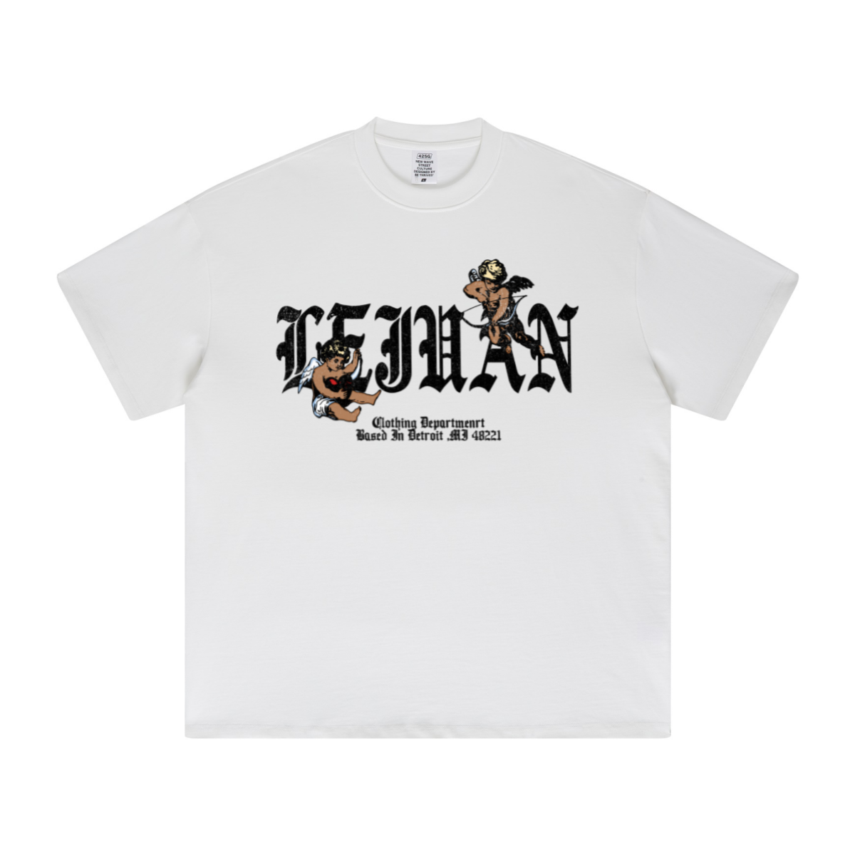 425GSM Unisex Color-Added Heavyweight Solid Color T-shirt White