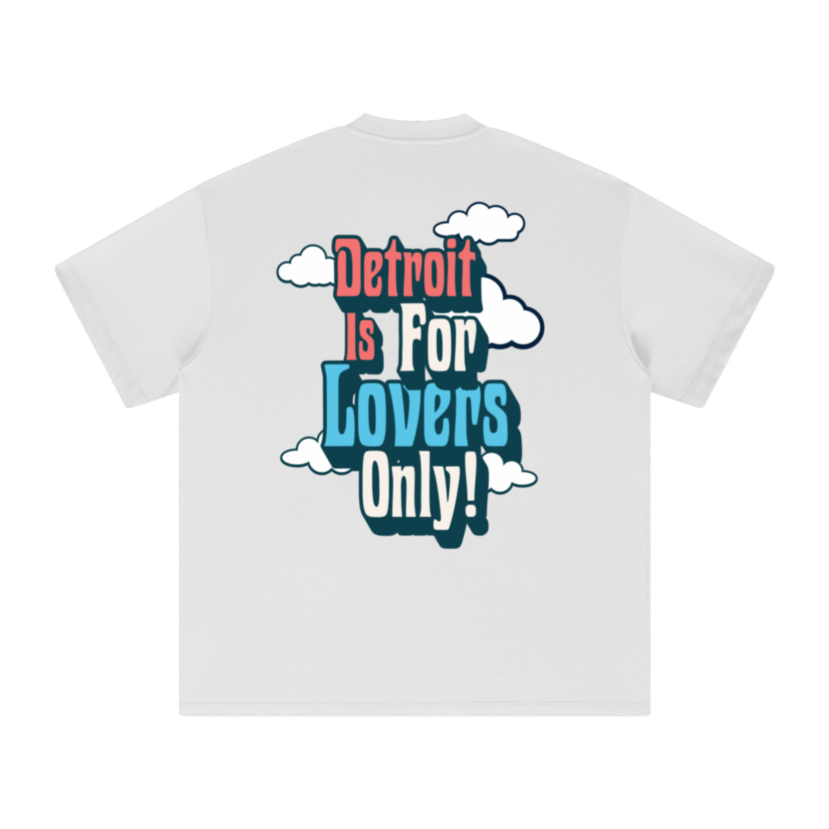 305GSM Unisex FOG Earth-Tone 20-Color Drop-Shoulder T-shirt White
