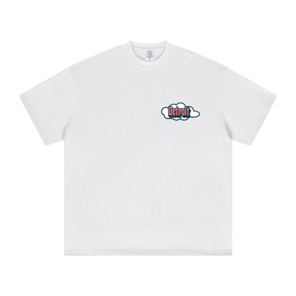 305GSM Unisex FOG Earth-Tone 20-Color Drop-Shoulder T-shirt White