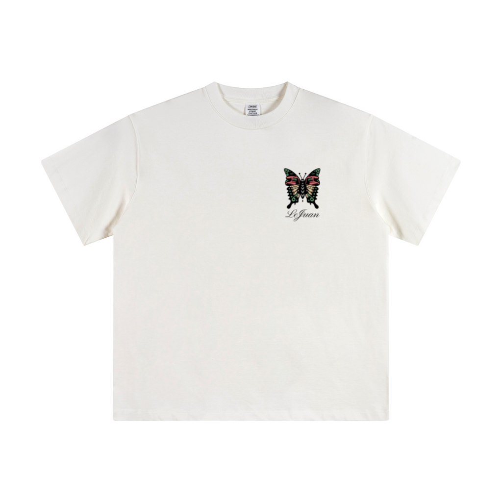 345GSM Unisex Solid-Color Heavyweight Crew Neck T-shirt White