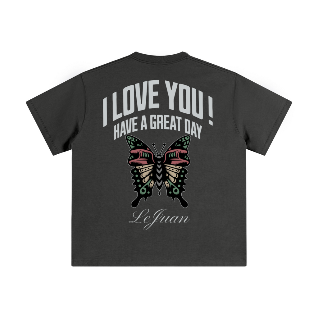345GSM Unisex Solid-Color Heavyweight Crew Neck T-shirt Dark Grey