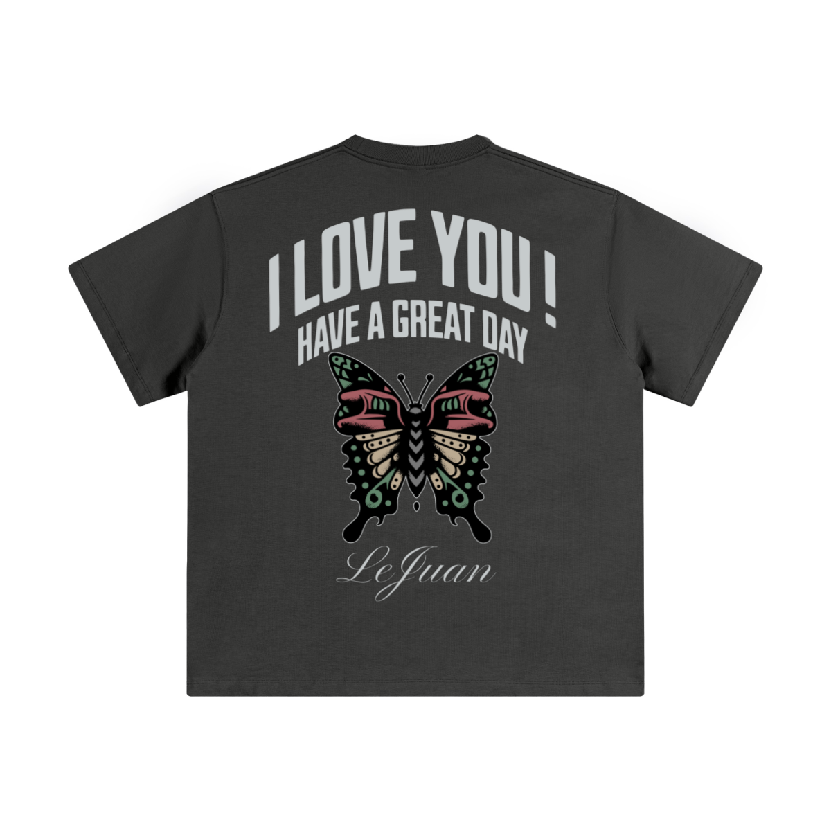345GSM Unisex Solid-Color Heavyweight Crew Neck T-shirt Dark Grey