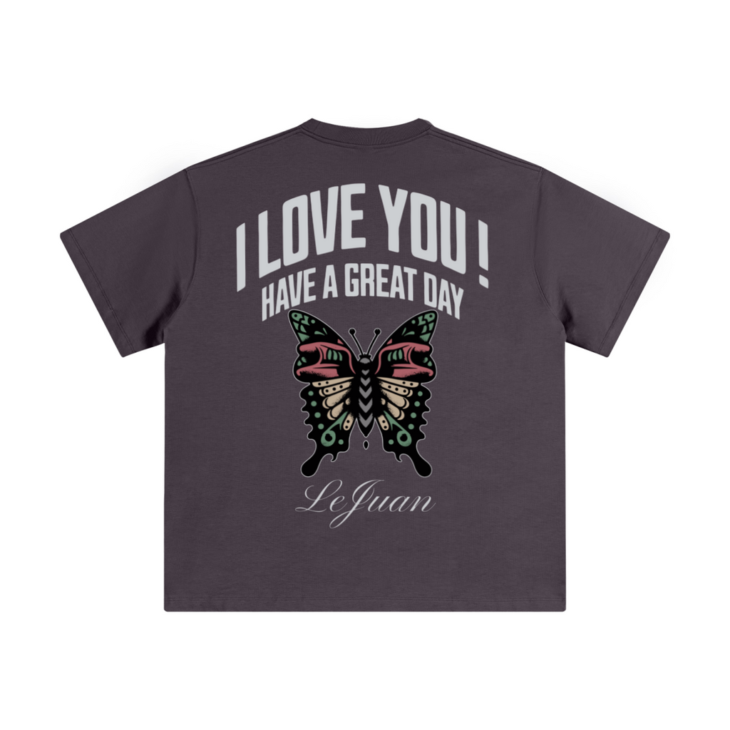 345GSM Unisex Solid-Color Heavyweight Crew Neck T-shirt  Faded Purple