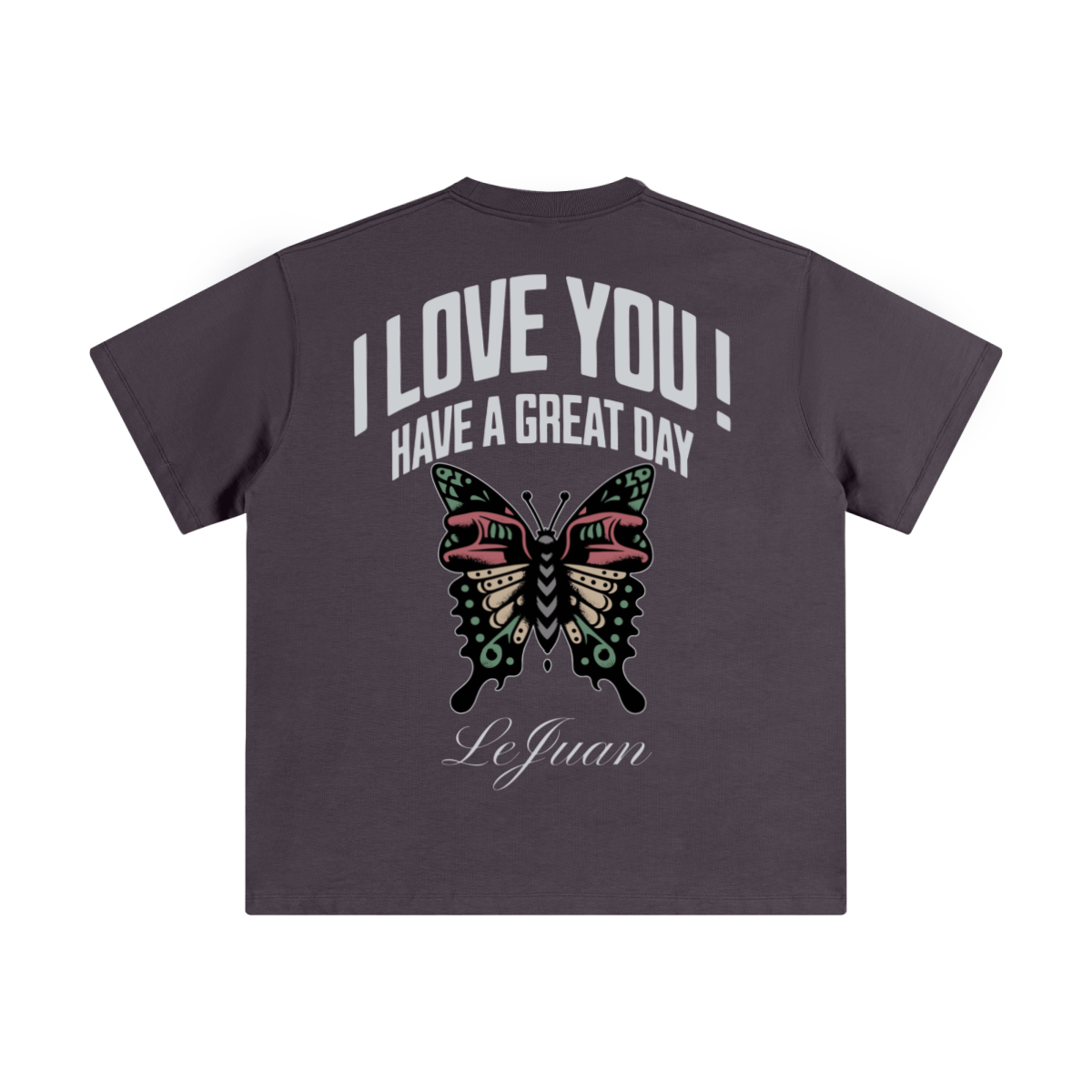 345GSM Unisex Solid-Color Heavyweight Crew Neck T-shirt  Faded Purple