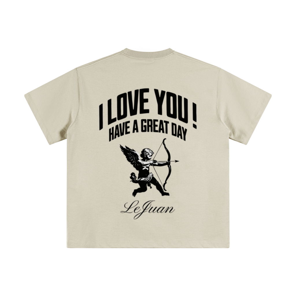 345GSM Unisex Solid-Color Heavyweight Crew Neck T-shirt Grey Apricot