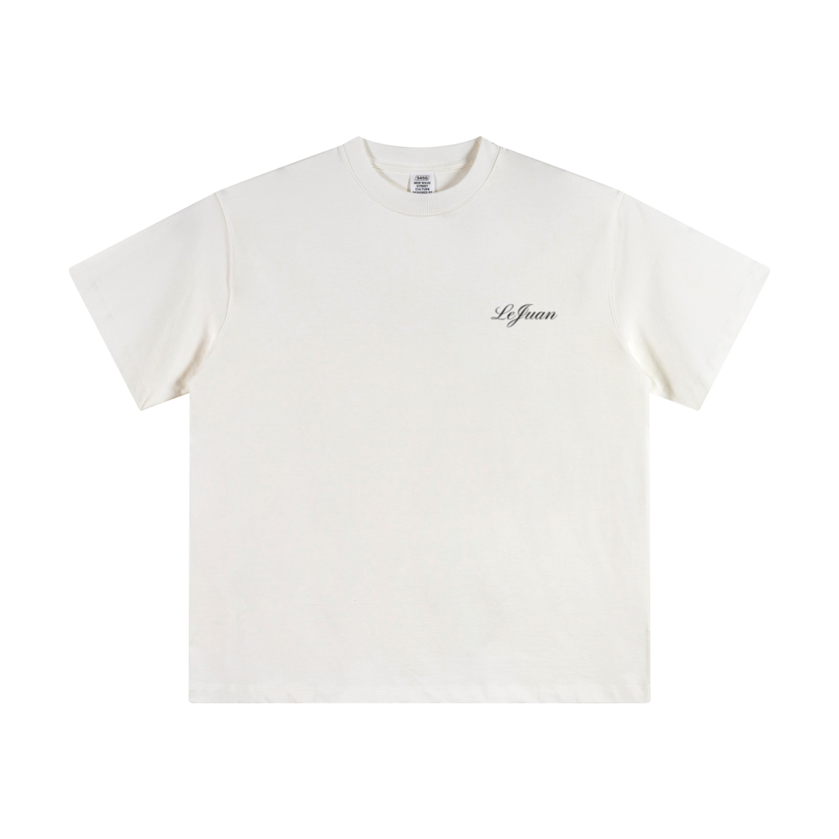 345GSM Unisex Solid-Color Heavyweight Crew Neck T-shirt White