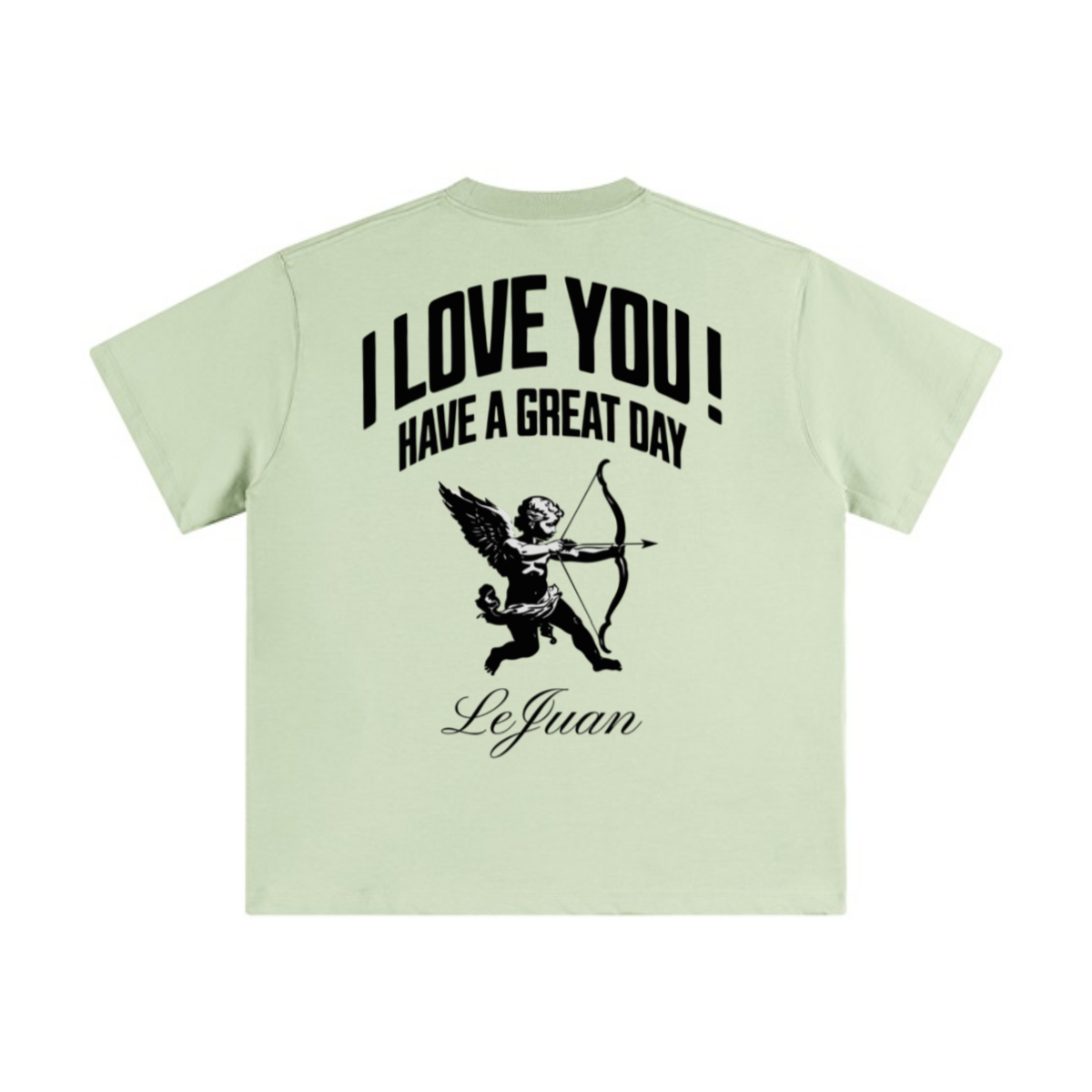 345GSM Unisex Solid-Color Heavyweight Crew Neck T-shirt Halo Green