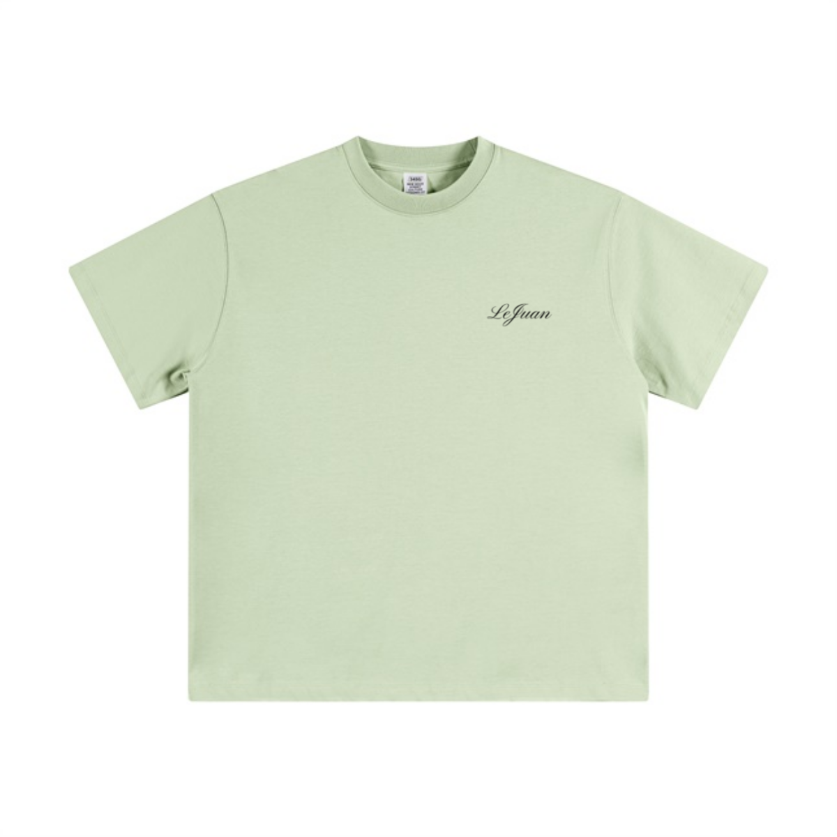 345GSM Unisex Solid-Color Heavyweight Crew Neck T-shirt Halo Green