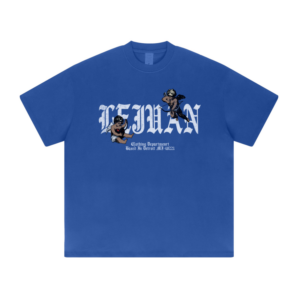 425GSM Unisex Color-Added Heavyweight Solid Color T-shirt Bright Blue
