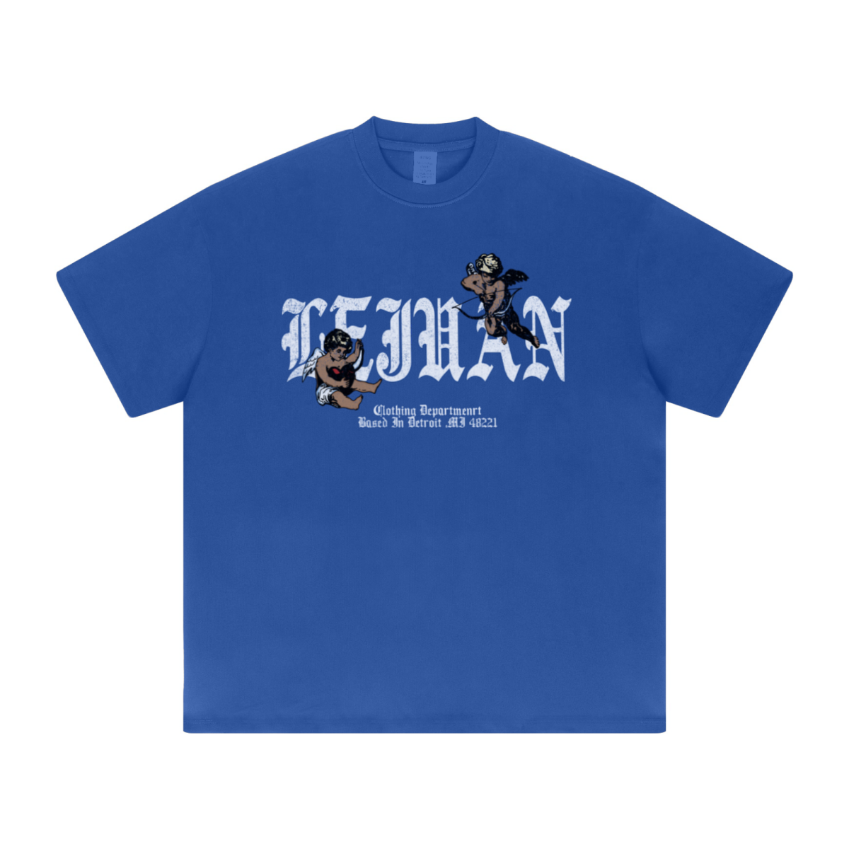 425GSM Unisex Color-Added Heavyweight Solid Color T-shirt Bright Blue