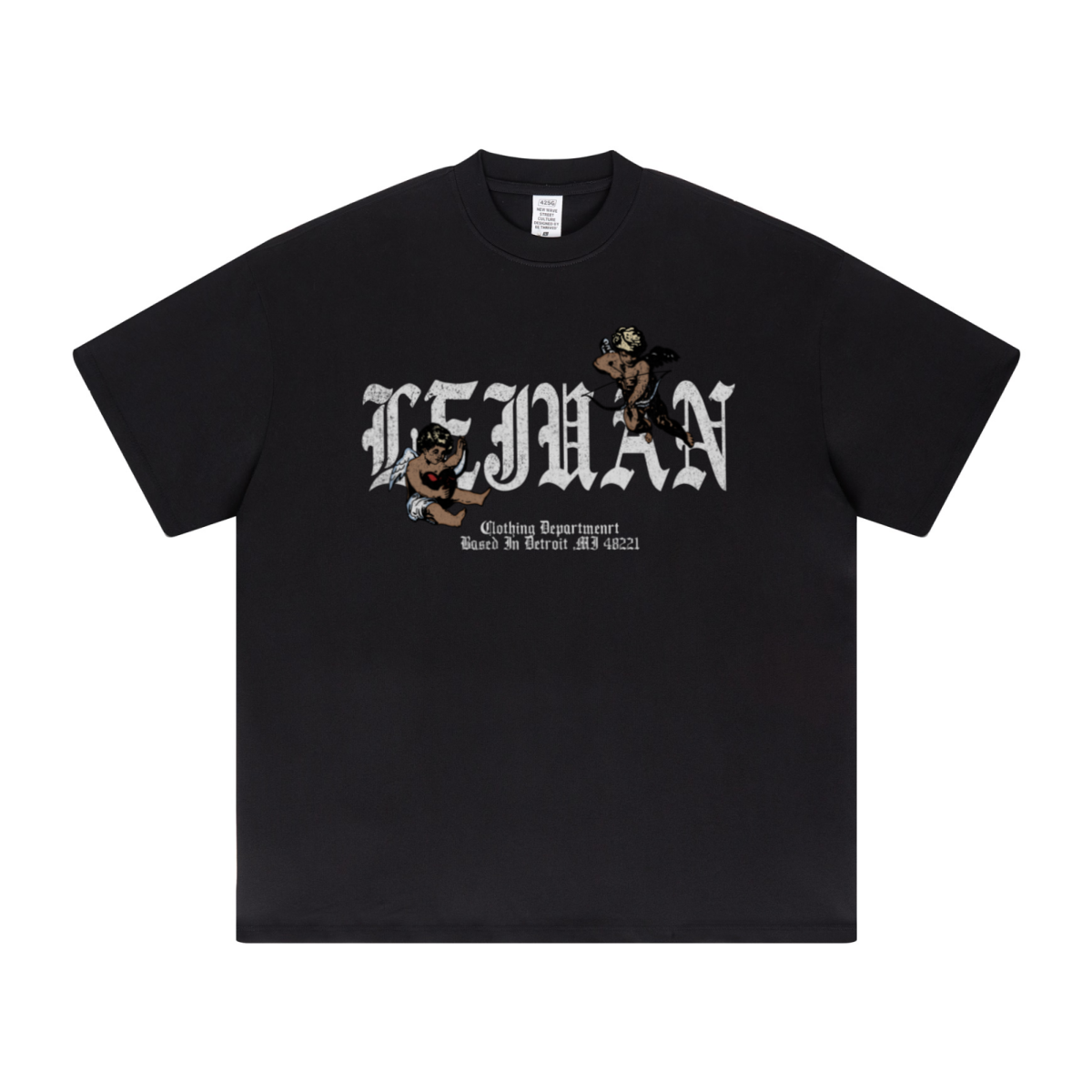 425GSM Unisex Color-Added Heavyweight Solid Color T-shirt Black