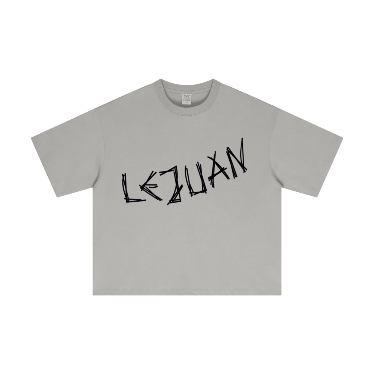 230GSM Men's Combed Cotton Plain Knit Boxy T-Shirt Light Gray