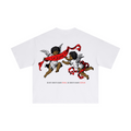 230GSM Men's Combed Cotton Plain Knit Boxy T-Shirt White