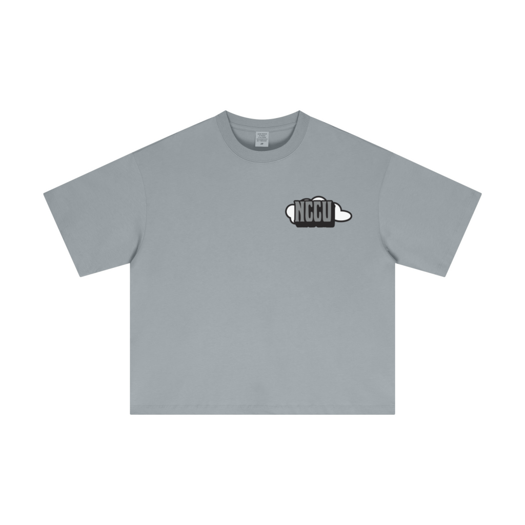 230GSM Men's Combed Cotton Plain Knit Boxy T-Shirt Cigarette Gray