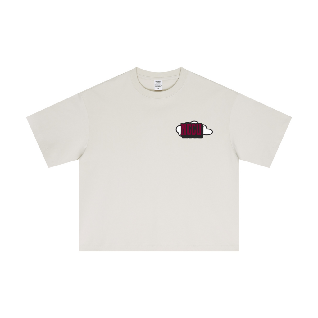 230GSM Men's Combed Cotton Plain Knit Boxy T-Shirt Gray Beige