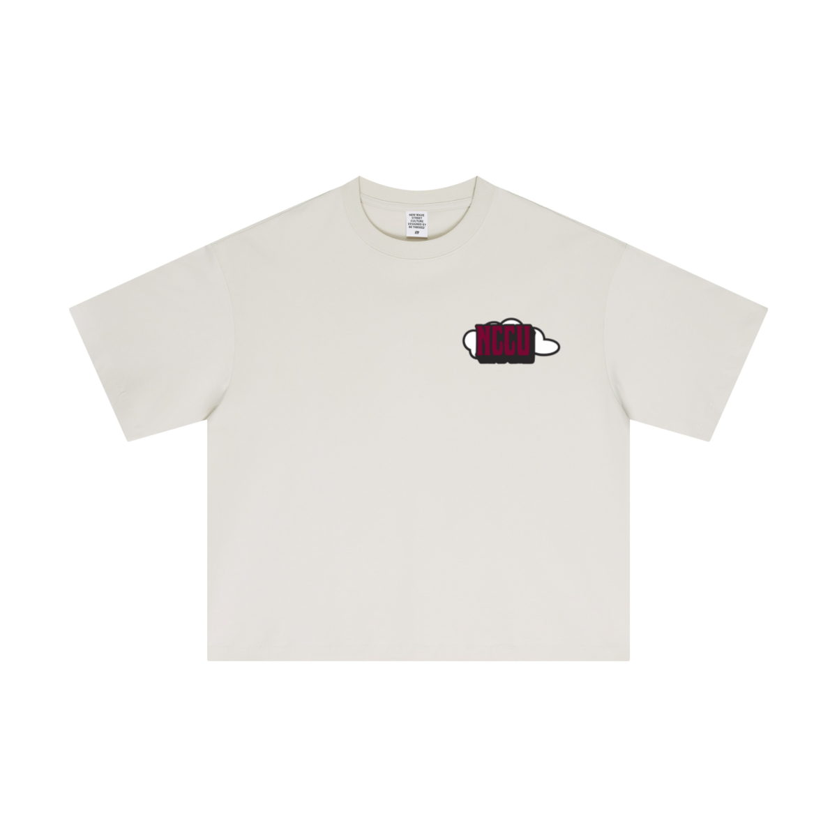 230GSM Men's Combed Cotton Plain Knit Boxy T-Shirt Gray Beige
